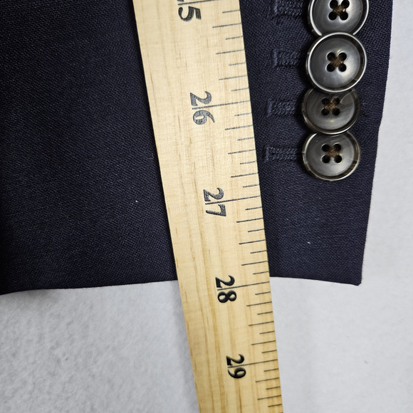 Lands' End Year Rounder Stretch Wool Blazer 44L Traditional Fit Navy Suit Jacket - Picture 13 of 16